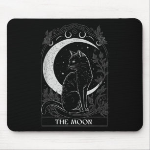 Alfombrilla De Ratón Gráfica De Tarjeta Tarot De Crescent Moon Cat Para