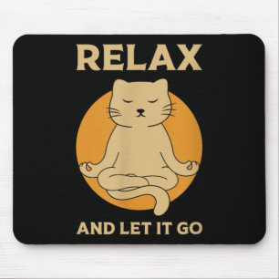 Alfombrilla De Ratón Gráfica divertida del gato Yoga Zen Meditación