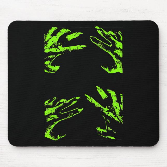 Alfombrilla De Ratón Gráfica en zombis de Halloween con crepúsculo verd (Frente)