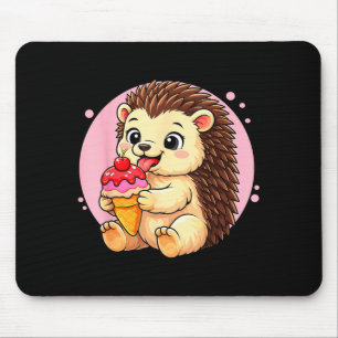 Alfombrilla De Ratón Gráfico de erizo comiendo helado niños niñas