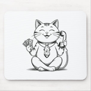 Alfombrilla De Ratón Gráfico de Fortune Kitty Meme Kawaii Maneki Neko D
