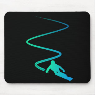 Alfombrilla De Ratón Gráfico de snowboard moderno