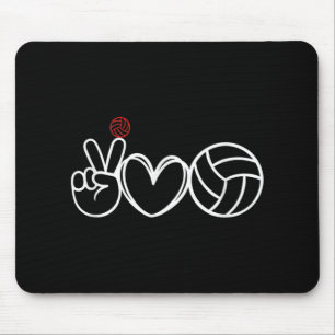 Alfombrilla De Ratón Gráfico del jugador de voleibol Peace Love