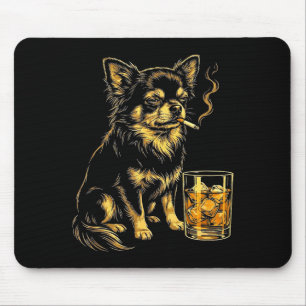 Alfombrilla De Ratón Gráfico divertido de meme de perro chihuahua fuman