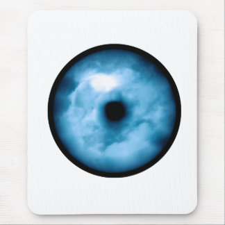 Alfombrilla De Ratón Gráfico nublado azul claro del ojo