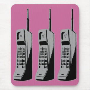 Alfombrilla De Ratón Gráfico retro del teléfono móvil