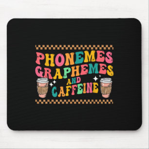 Alfombrilla De Ratón Gráficos De Fonemes Y Cafeína Leyendo Profesor Gr