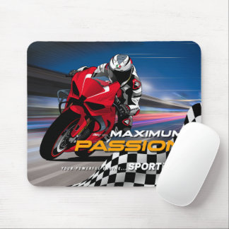 Alfombrilla De Ratón Gráficos de piloto de superbike con máxima pasión