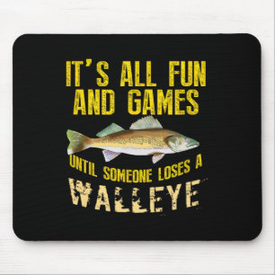 Alfombrilla De Ratón Gráficos divertidos de Walleye pescando pescado de