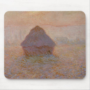 Alfombrilla De Ratón Grainstack de Claude Monet, Sun in the Mist (1891)