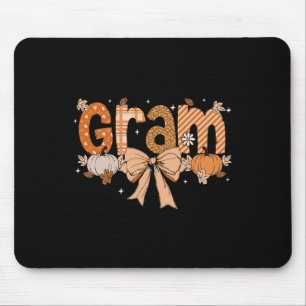 Alfombrilla De Ratón Gram Pumpkin Fall Coquette Bow Thankending Mom Wo