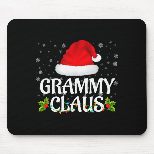 Alfombrilla De Ratón Grammy Claus Christmas Lights Santa Pajama Family  (Frente)