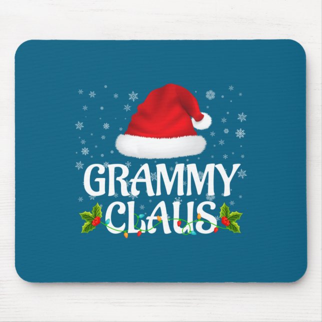 Alfombrilla De Ratón Grammy Claus Christmas Lights Santa Pajama Family  (Frente)