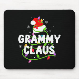Alfombrilla De Ratón Grammy Claus Luces Divertidas De Navidad Pijama Fa