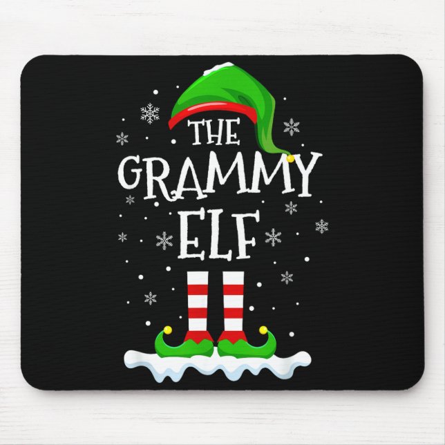 Alfombrilla De Ratón Grammy Elf Squad Xmas Family Matching Group Christ (Frente)