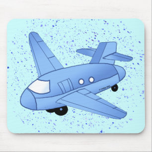 Alfombrilla De Ratón Gran Avión Azul