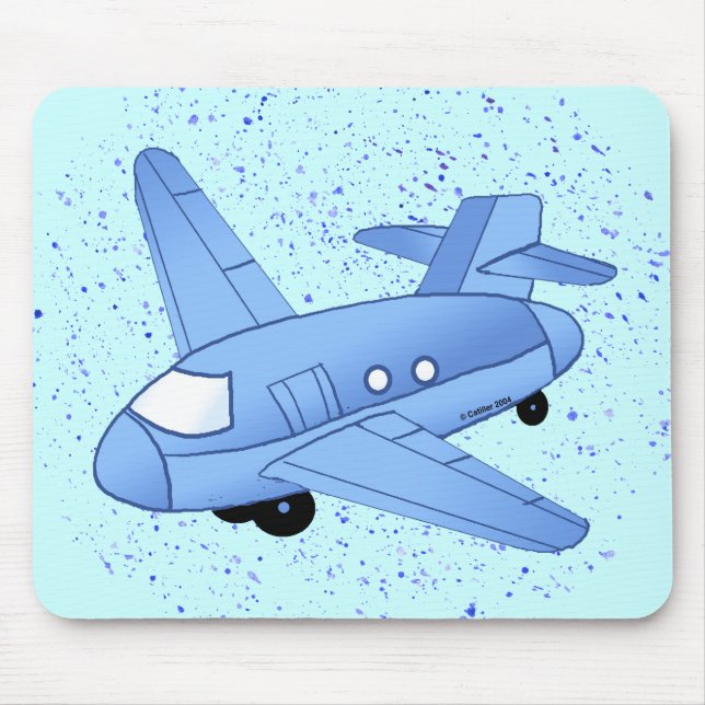 Alfombrilla De Ratón Gran Avión Azul (Frente)