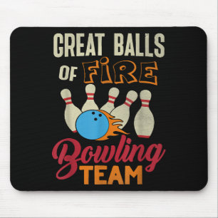 Alfombrilla De Ratón Gran Balls Fire Bowling Team Shirt Funny Vintage