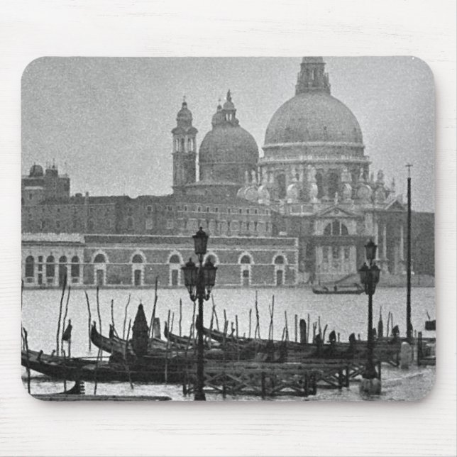 Alfombrilla De Ratón Gran Canal Blanco Negro Venecia Italia Viajes (Frente)