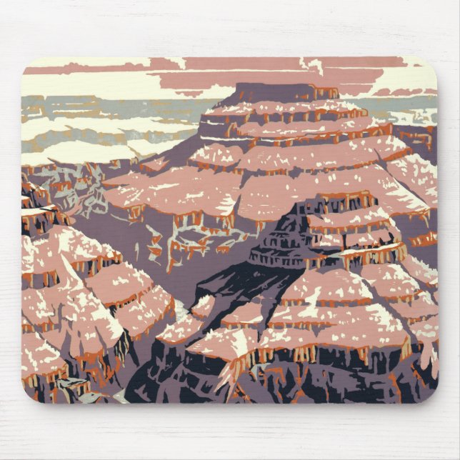 Alfombrilla De Ratón Gran Cañón de arte gráfico occidental americano (Frente)