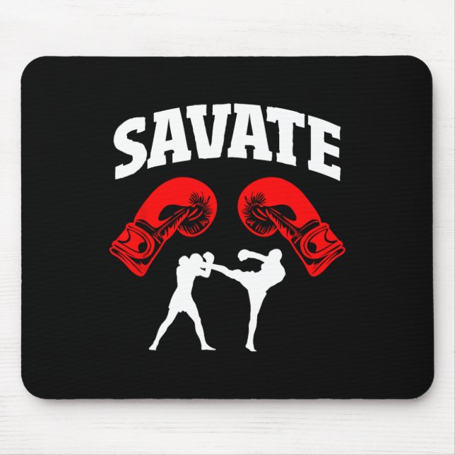Alfombrilla De Ratón Gran diseño de boxeo Savate patada Mma Kickboxing (Frente)