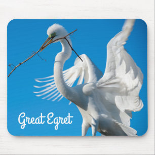 Alfombrilla De Ratón Gran Egret