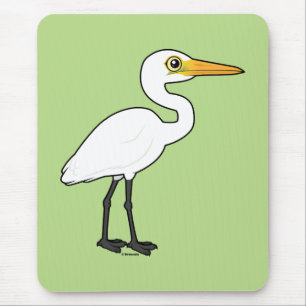 Alfombrilla De Ratón Gran Egret Birdorable