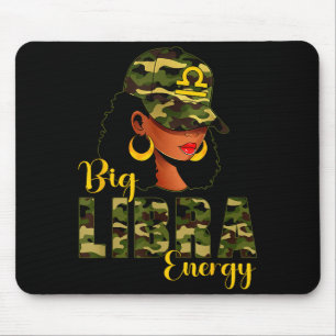 Alfombrilla De Ratón Gran Energía de Libra Camuflaje Gorra Negra Mujer 
