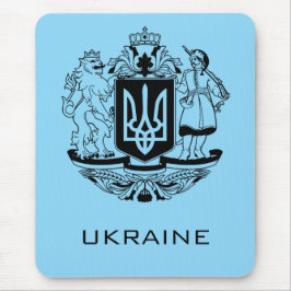 Alfombrilla De Ratón Gran Escudo de Armas de Ucrania Arte Monocromo Ref