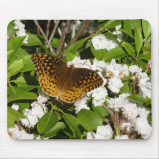 Alfombrilla De Ratón Gran Fritillary española sobre el Laurel de la Mon