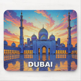 Alfombrilla De Ratón Gran Mezquita de Dubai UAE Atardecer