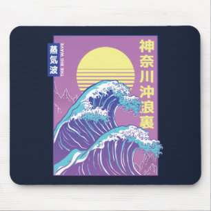 Alfombrilla De Ratón Gran ola vaporwave Kanagawa