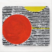 Gran olla de sol rojo con rayas negras