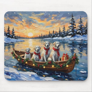 Alfombrilla De Ratón Gran Pirineo Barco de Navidad Vacaciones