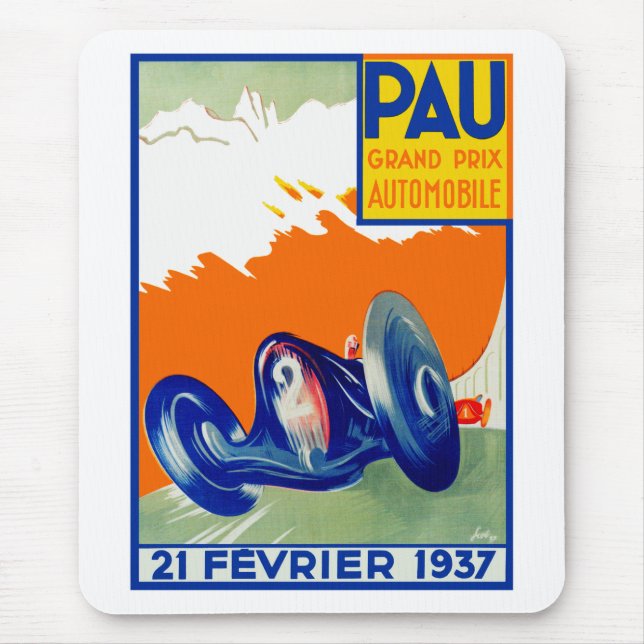 Alfombrilla De Ratón Gran Premio de Automóvil de Pau de 1937 (Frente)