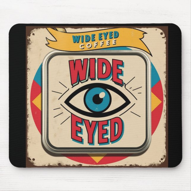 Alfombrilla De Ratón Gran Rótulo de Avertimiento Metalizado de Coffee C (Frente)