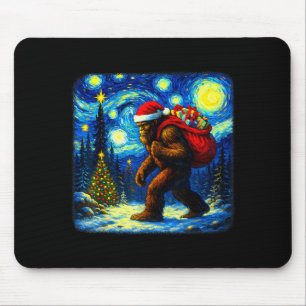 Alfombrilla De Ratón Gran Santa Navidad Noche Estrellada Sasquatch Furg