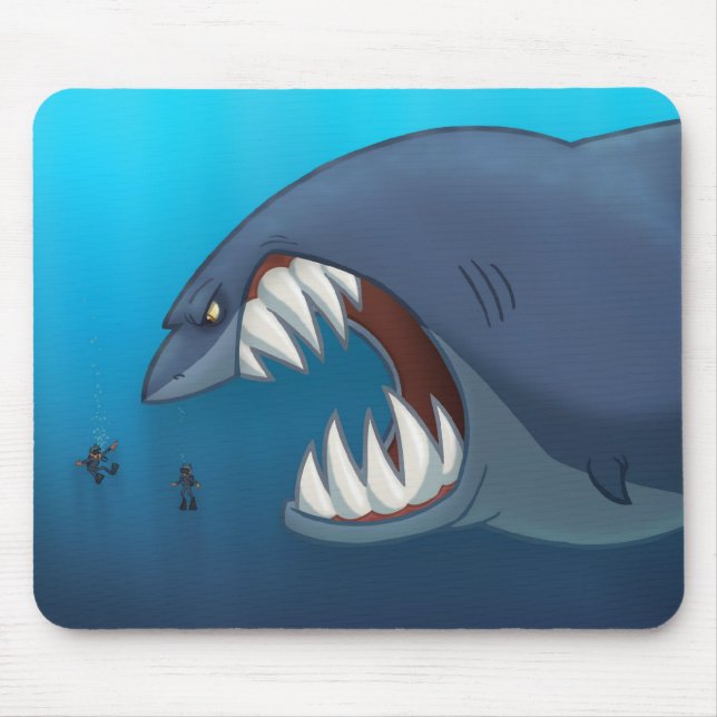 Alfombrilla De Ratón Gran tiburón blanco Mousepad (Frente)
