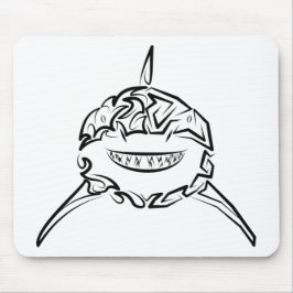 Alfombrilla De Ratón Gran tiburón blanco y negro tribal