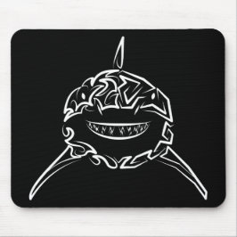 Alfombrilla De Ratón Gran tiburón blanco y negro tribal