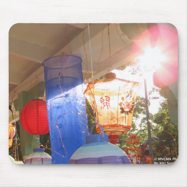 Alfombrilla De Ratón Grandes farolillos de iluminación - Viñedo de Mart (Frente)