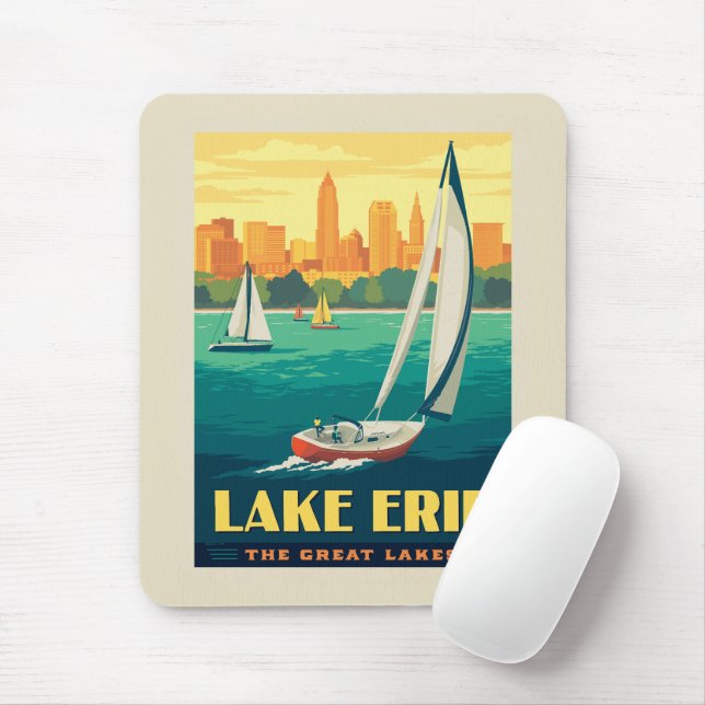 Alfombrilla De Ratón Grandes Lagos | Lago Erie (Con ratón)