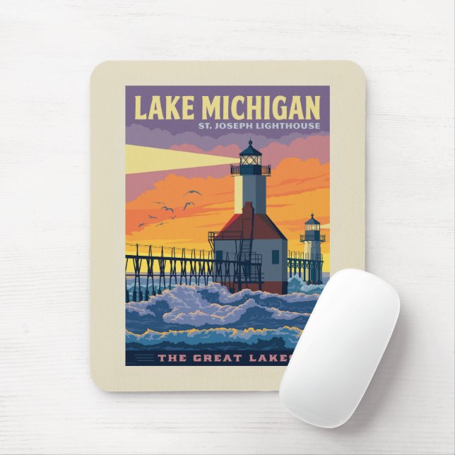 Alfombrilla De Ratón Grandes Lagos | Lago Michigan (Con ratón)