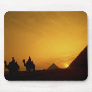 Alfombrilla De Ratón Grandes Pirámides de Giza, Egipto al atardecer
