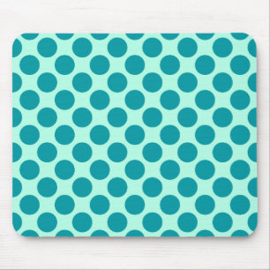 Alfombrilla De Ratón Grandes puntos retro - aqua y turquesa