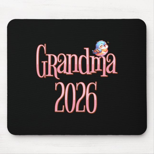 Alfombrilla De Ratón Grandma 2026 Cute Bird New Grandma Pregnancy Revea (Frente)