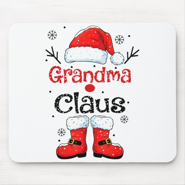 Alfombrilla De Ratón Grandma Claus Christmas Costume Pajama Family Matc (Frente)