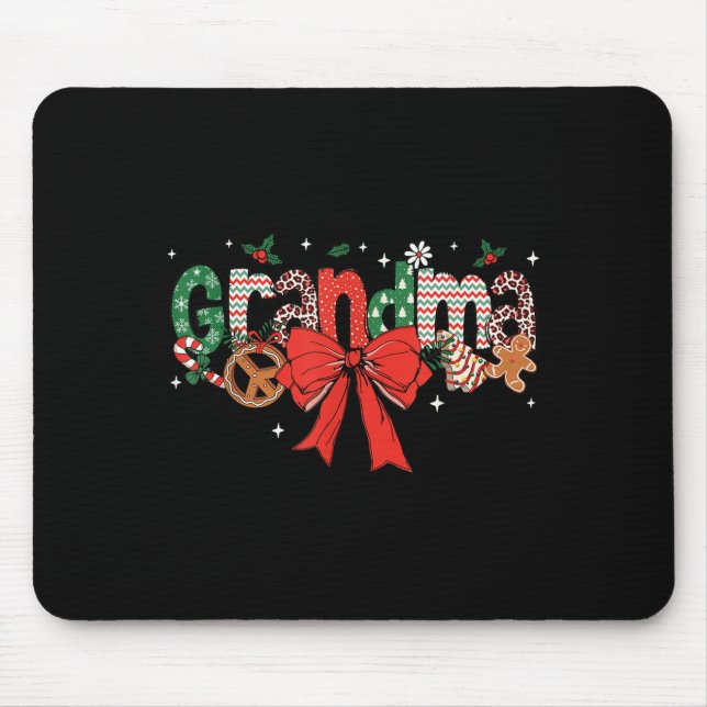 Alfombrilla De Ratón Grandma Coquette Bow Christmas Merry Xmas Family M (Frente)