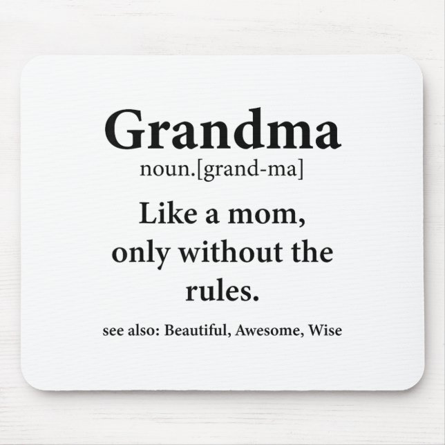 Alfombrilla De Ratón Grandma Definition Like Mom Without Rules Funny Gr (Frente)