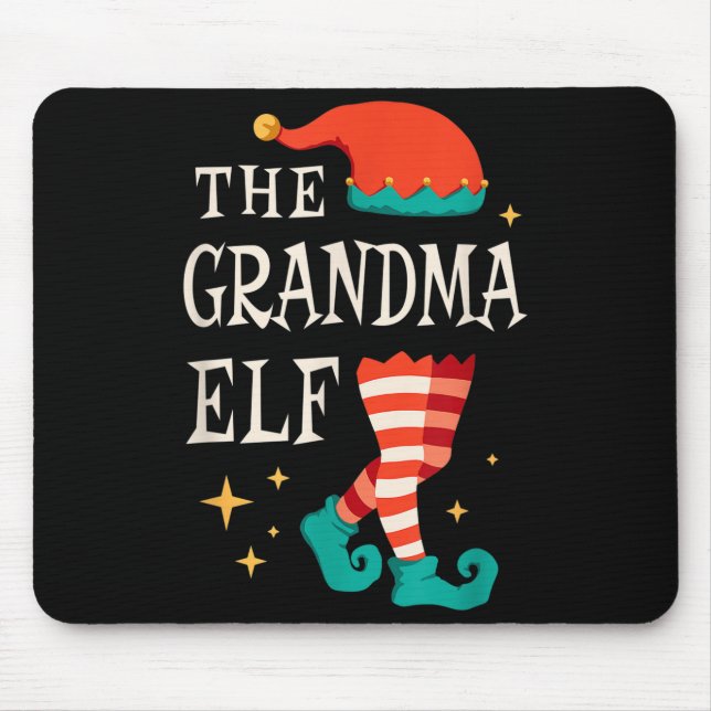 Alfombrilla De Ratón Grandma Elf Family Matching Group Christmas Grandm (Frente)